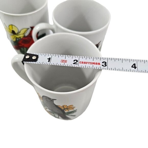 Vintage Leonard Polish 10 oz Porcelain Bird Coffee Tea Cup Mugs - Set of 4 - Picture 7 of 16